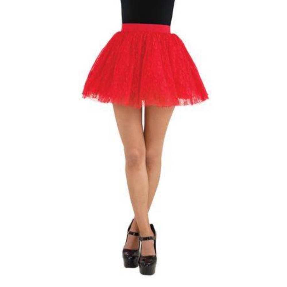 Red Mini Skirt Tutu Valentine's Day Masquerade Party Cosplay Costume Fun Fashion